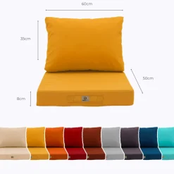 Deco Arts - Coussins pour salon de jardin déhoussable 50x60cm jaune Clearance