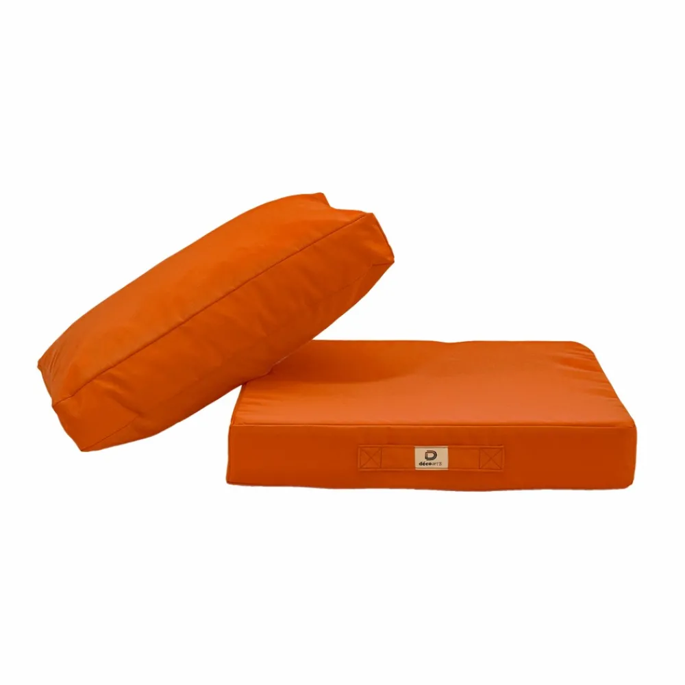 Deco Arts - Coussins pour salon de jardin déhoussable 50x60cm orange Outlet