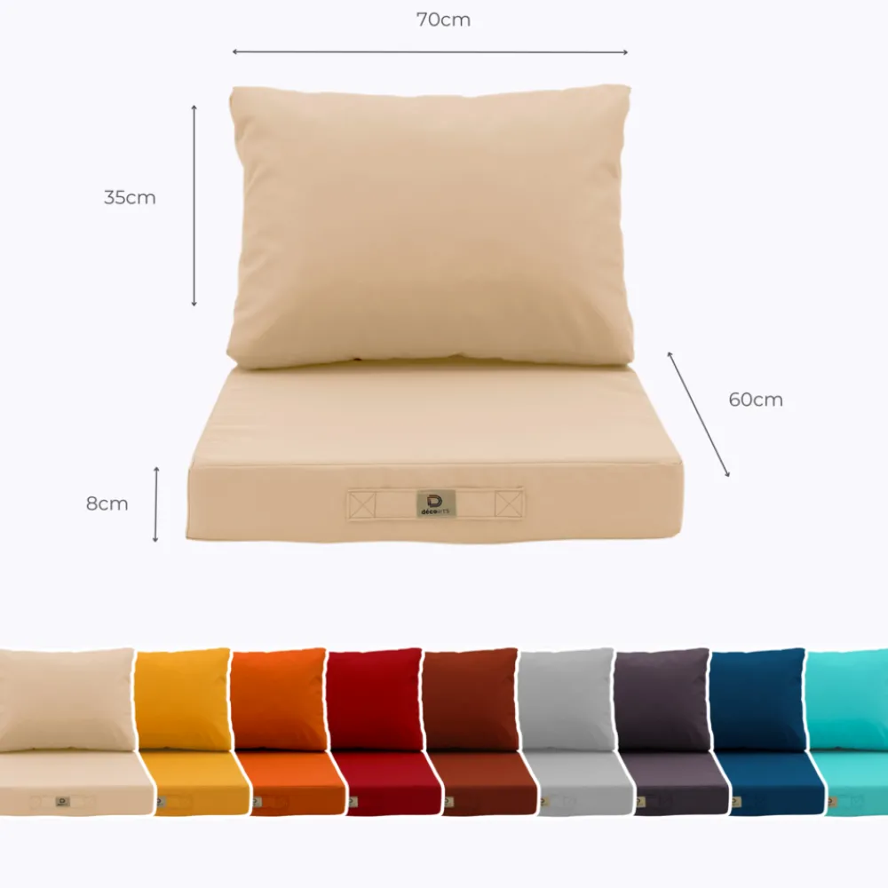 Deco Arts - Coussins pour salon de jardin déhoussable 60x70cm beige Best
