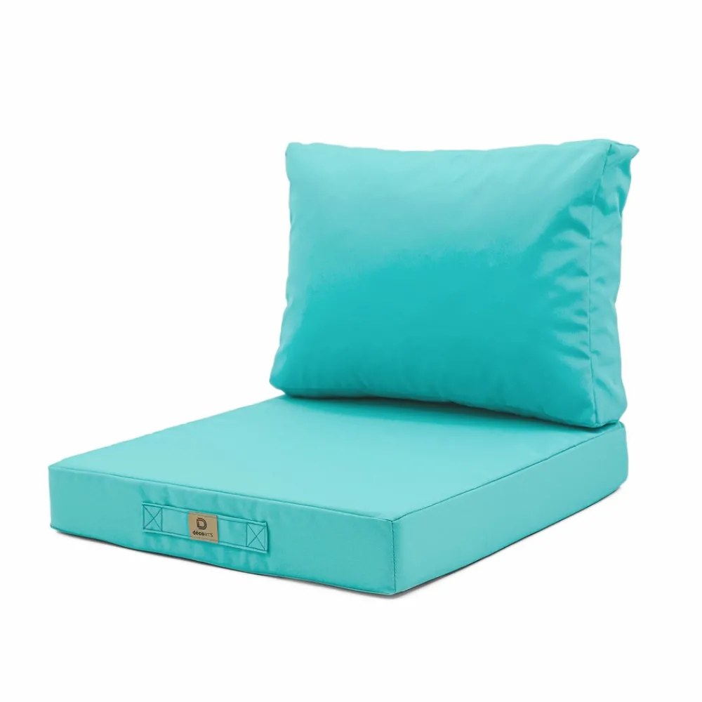 Deco Arts - Coussins pour salon de jardin déhoussable 60x70cm bleu caraïbes Outlet