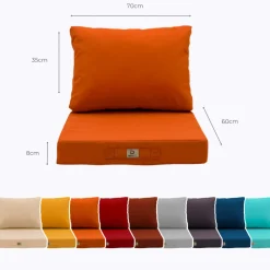 Deco Arts Coussins Extérieurs Et Accessoires | - Coussins pour salon de jardin déhoussable 60x70cm orange