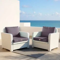 Deco Arts Coussins Extérieurs Et Accessoires | - Coussins pour salon de jardin déhoussable 60x70cm gris carbone