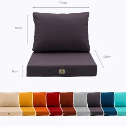 Deco Arts Coussins Extérieurs Et Accessoires | - Coussins pour salon de jardin déhoussable 60x70cm gris carbone