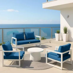 Deco Arts Coussins Extérieurs Et Accessoires | - Coussins pour salon de jardin déhoussable 50x60cm bleu pétrole