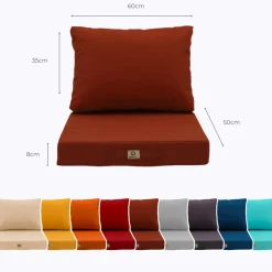 Deco Arts Coussins Extérieurs Et Accessoires | - Coussins pour salon de jardin déhoussable 50x60cm terracotta