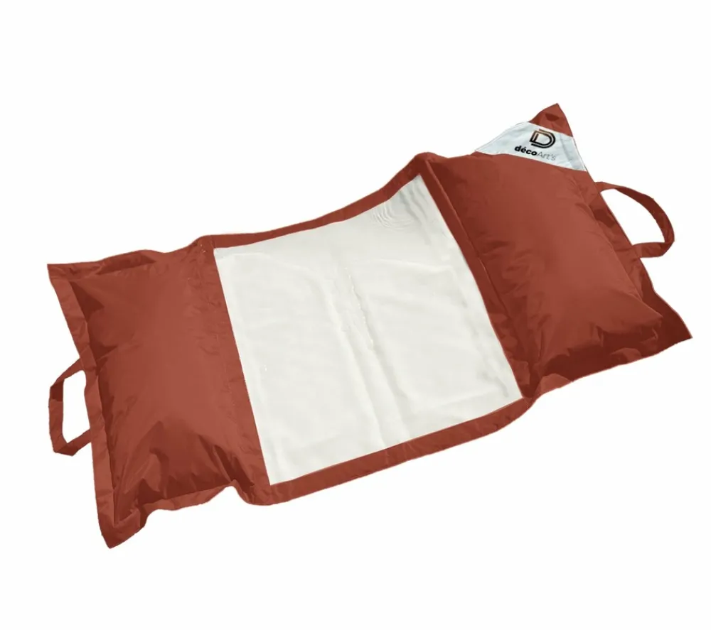 Deco Arts - Pouf piscine en polyester 170x90 cm terracotta Clearance