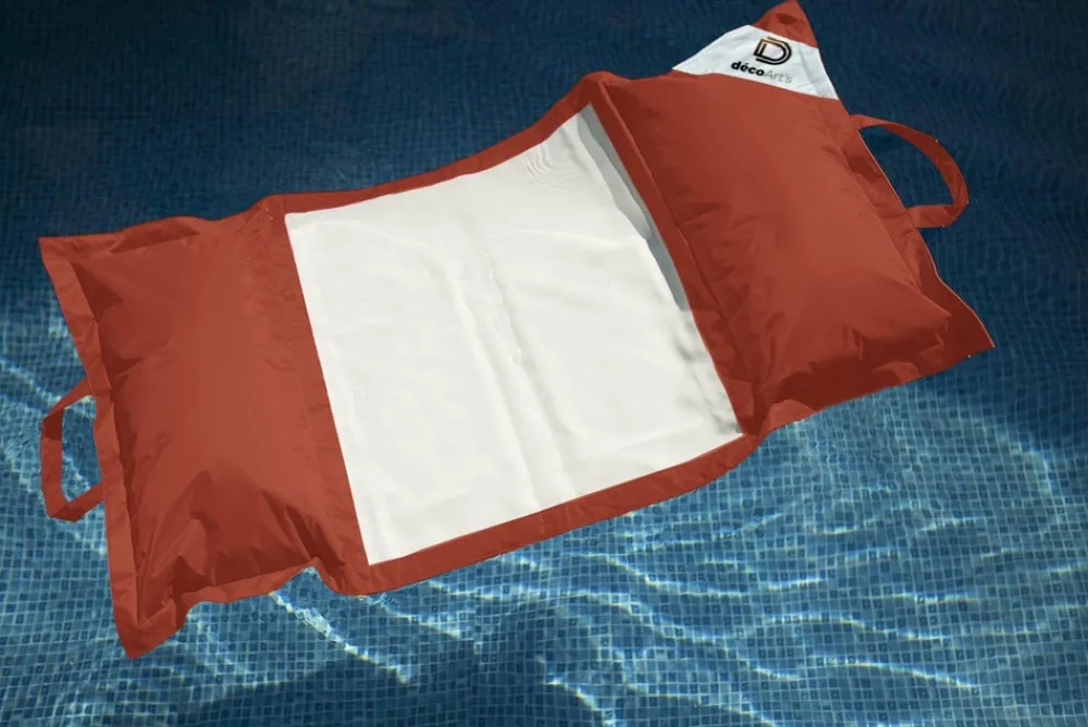 Deco Arts - Pouf piscine en polyester 170x90 cm terracotta Clearance