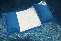 Deco Arts - Pouf piscine en polyester 170x90 cm bleu pétrole Sale