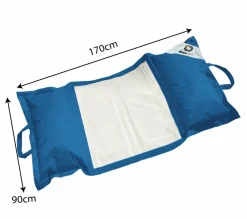 Deco Arts - Pouf piscine en polyester 170x90 cm bleu pétrole Sale