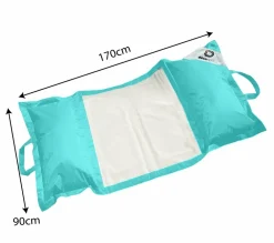 Deco Arts - Pouf piscine en polyester 170x90 cm bleu caraïbes Best