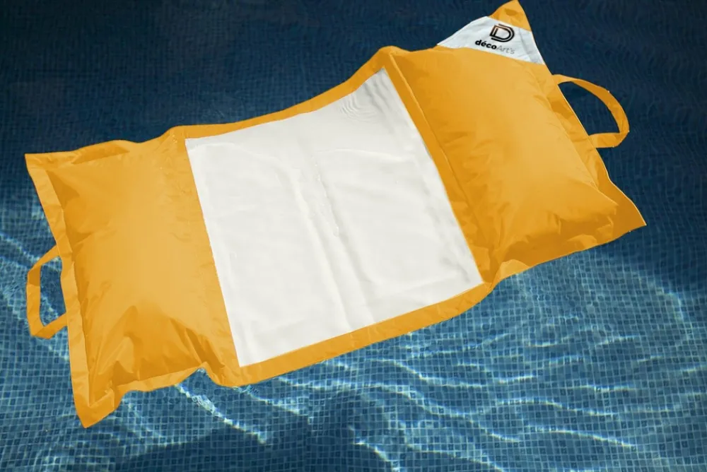 Deco Arts Piscines Et Spas | - Pouf piscine en polyester 170x90 cm jaune miel