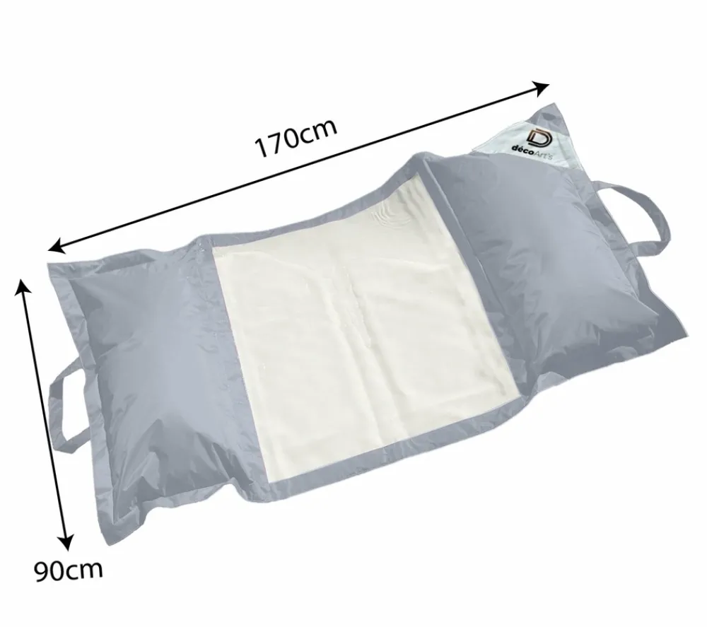 Deco Arts Piscines Et Spas | - Pouf piscine en polyester 170x90 cm gris galet
