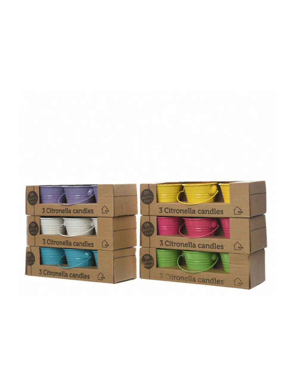 Decoris Anti-Nuisibles | - Pack de 3 bougies citronelle 45g ø5x6,5cm couleurs assortits