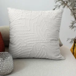 Decostars Objets De Décoration | - - coussin carré feuillage aspect gaufré