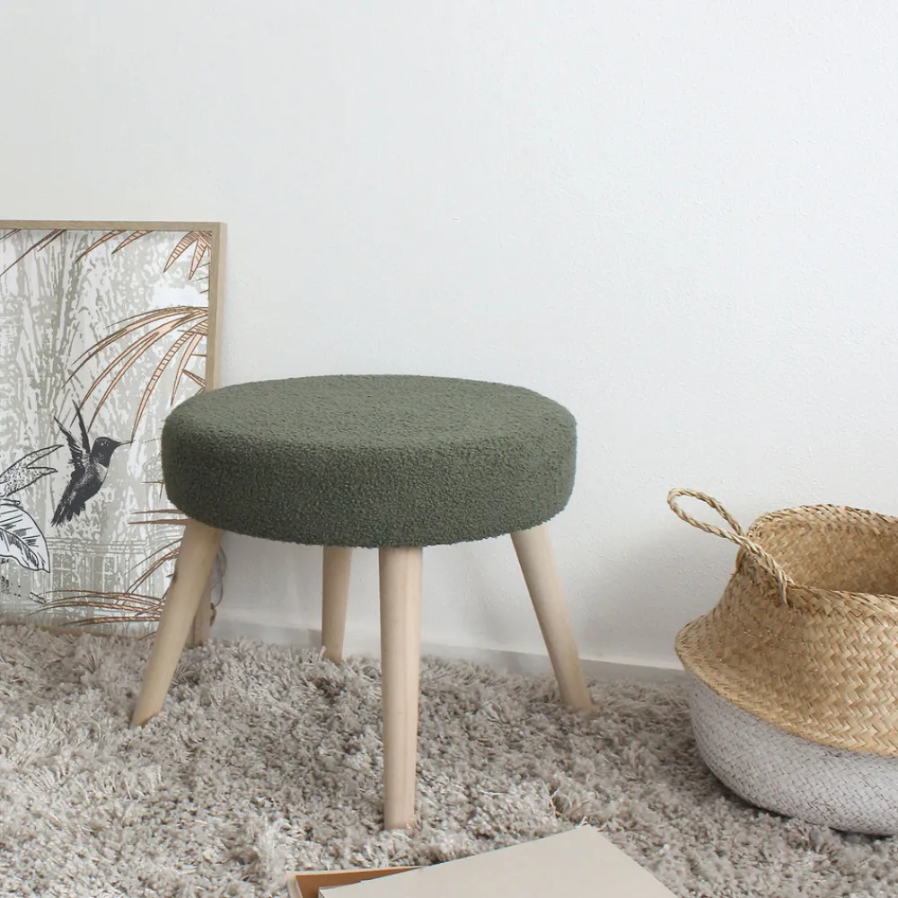 Decostars Objets De Décoration | - - tabouret rond en bouclettes