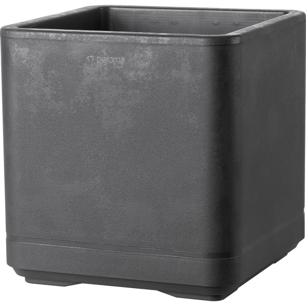 Deroma - Bac cube Cosmo, à réserve d'eau, coloris anthracite - L.38cm