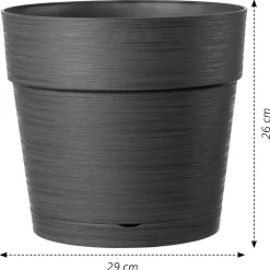 Deroma - Pot Vaso Save R à réserve d'eau en plastique Anthracite Ø29cm Hot