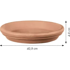 Deroma - Soucoupe imperméable Antica en terre cuite Ø 40,9 x H. 4,8cm New