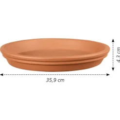 Deroma Cache-Pots Et Bacs D'Intérieur|Pots, Jardinières Et Carrés Potagers | - Soucoupe Imperméable en terre cuite Ø 35,9 x H. 4,3cm