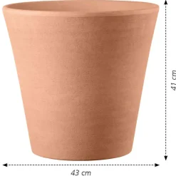 Deroma Cache-Pots Et Bacs D'Intérieur|Pots Et Jardinières | - Vase Conico Primitivo White en terre cuite Ø 43 x H. 41cm