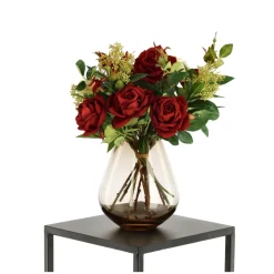 Design Plants Bouquets De Fleurs | - Bouquet artificiel entrelacé elena sevilla rouge/blanc