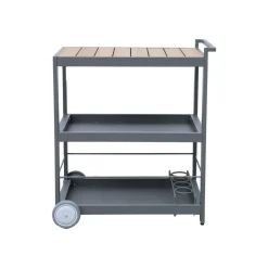 NA Desserte extérieure 84 cm en aluminium avec roues et poignée albi. Aluminium et polywood. Anthracite. L 84 x p 56 x h 96 cm Sale
