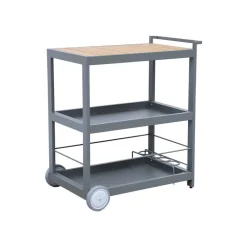 NA Desserte extérieure 84 cm en aluminium avec roues et poignée albi. Aluminium et polywood. Anthracite. L 84 x p 56 x h 96 cm Sale