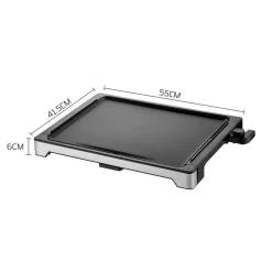 Dolce Casa - Plancha dc-pla-47x37-n thermostat ajustable, grille de table antidérapante, grande capacité pour 8 pers. 55 x 41,5 cm Best