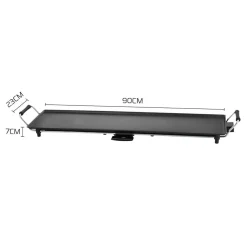 Dolce Casa Barbecues Et Planchas | - Plancha xxl dc-pla-90-cm antiadhésive - thermostat ajustable, 1800w poignée rembourrée, pour 8 personnes, 90 x 23cm