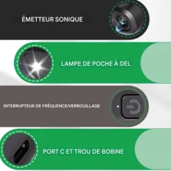 Downypaws - Aboiement pour chiens, dissuasion à ultrasons rechargeable avec indicateur led et fréquence réglable Outlet