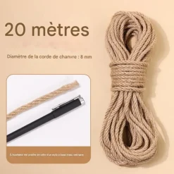Downypaws - Arbre à chat corde en coton -corde de chanvre artisanale diy-8 mm 20 m Online