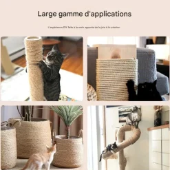 Downypaws - Arbre à chat corde en coton -corde de chanvre artisanale diy-8 mm 20 m Online