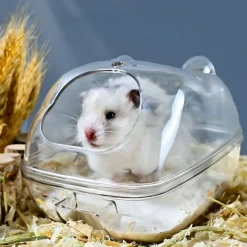 Downypaws - Bac à litière pour chat pour hamster -13*9*9cm 360° transparent Discount