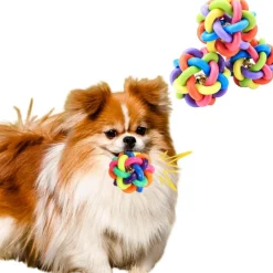 Downypaws - Balle jouet pour chat-avec cloche-lot de trois boules cloches arc-en-ciel de 6 cm Discount