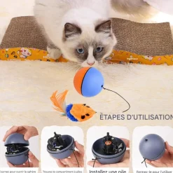 Downypaws - Balle pour chats jouets interactifs, électrique avec cordon Outlet