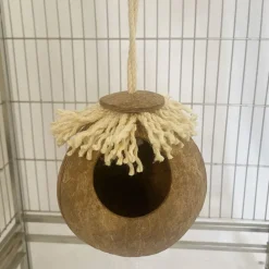 Downypaws - Boîte d'oiseau en coque de noix de coco pour la reproduction et la décoration type de cordon Hot