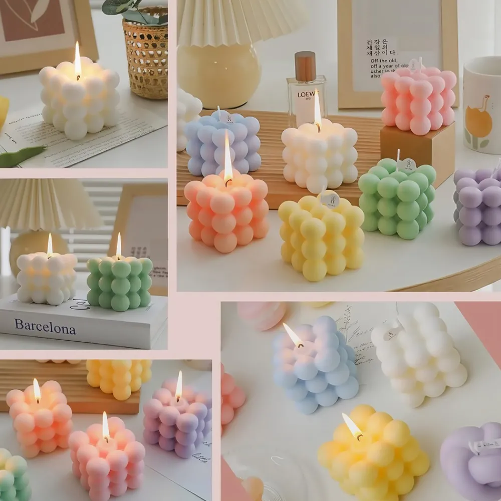 Downypaws Bougies, Senteurs Et Bien-Être | - Bougie d'aromathérapie art bubble en cire de soja naturelle - achetez 2 recevez 1 gratuit au hasard