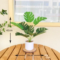 Downypaws Fleurs Et Plantes Artificielles | - Bouquet de plantes artificielles + pot de fleurs monstera à hautes branches