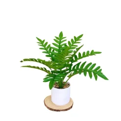 Downypaws - Bouquet de plantes artificielles + pot de fleurs en feuilles de chrysanthème vert Outlet