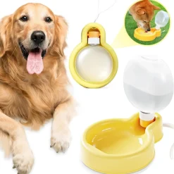 Downypaws - Bouteille d'eau pour chien pliable-grande bouteille jaune Hot