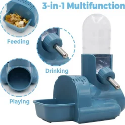 Downypaws Cages Et Accessoires | - Bouteille d'eau pour hamster - distributeur automatique anti - fuite, boule 3 en 1 avec support de bol de nourriture