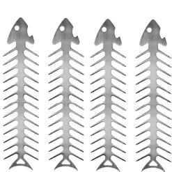 Downypaws Barbecues Et Planchas | - Brochettes à barbecue en acier inoxydable en forme d'arête de poisson- 2 pièces