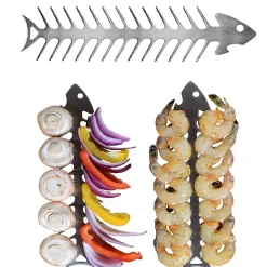 Downypaws Barbecues Et Planchas | - Brochettes à barbecue en acier inoxydable en forme d'arête de poisson- 2 pièces