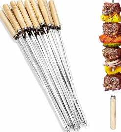 Downypaws Barbecues Et Planchas | - 35 brochettes en acier inoxydable de 13,7 pouces avec poignées