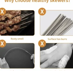Downypaws Barbecues Et Planchas | - 35 brochettes en acier inoxydable de 13,7 pouces avec poignées