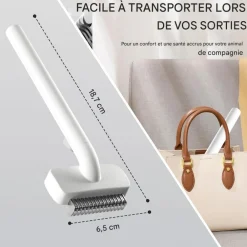 Downypaws - Brosse pour chiens et chats-peigne pour animaux de compagnie- blanc Sale