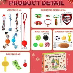 Downypaws - Calendrier de l'avent pour chiens - 24 jouets différents - le cadeau parfait pour votre chien New