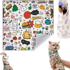 Downypaws - Chiffon de toilettage anti-évasion pour chat, sac auto-adhésif pour coupe et nettoyage faciles des ongles Best