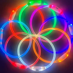 Downypaws Colliers, Laisses Et Vêtements | - Collier lumineux rechargeable pour chien vert taille s : circonférence 30 cm