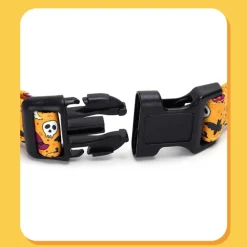 Downypaws Colliers, Laisses Et Vêtements | - Collier pour chien d'halloween avec motifs de citrouille, fantôme et chauve - souris taille s : 1,5*40cm couleur orange